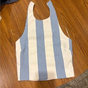 Anthropologie Blue and Cream Striped Tank Top